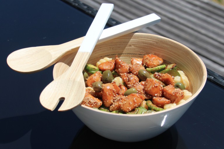 Ma Salade de Pâtes, Poulet au soja et Courgettes