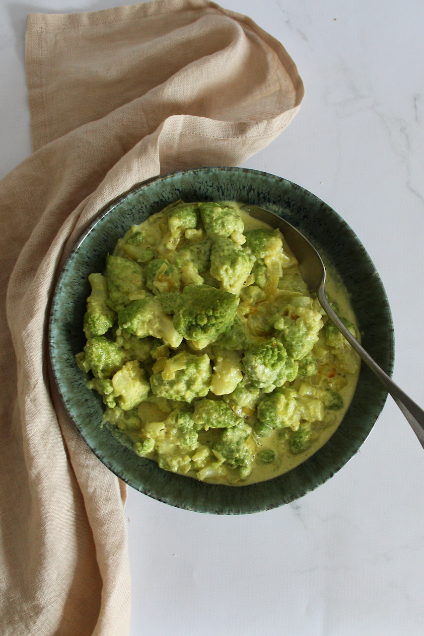 Chou Romanesco crémeux au Curry : Casserole et Chocolat