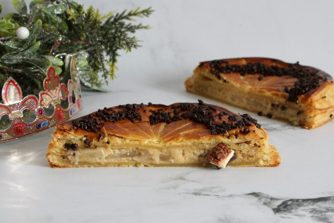 Galette des Rois, Frangipane Praliné Amande, Poires confites