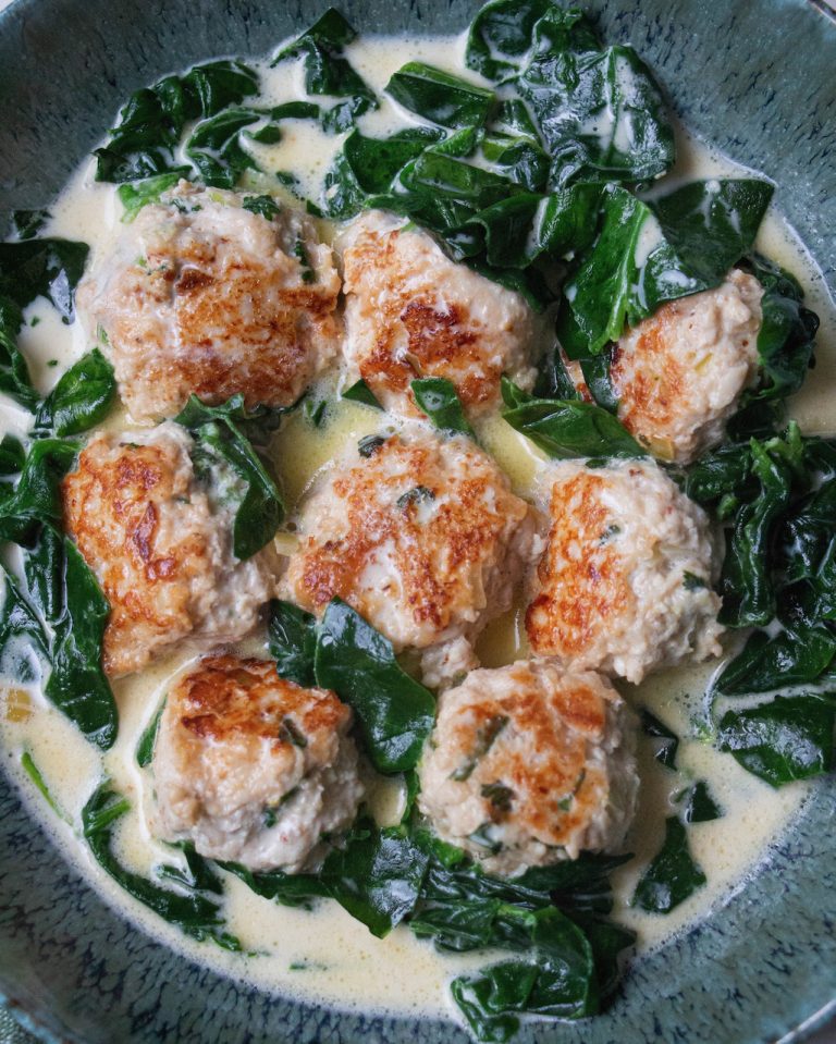 Boulettes de Poulet crémeuses aux Epinards Casserole & Chocolat