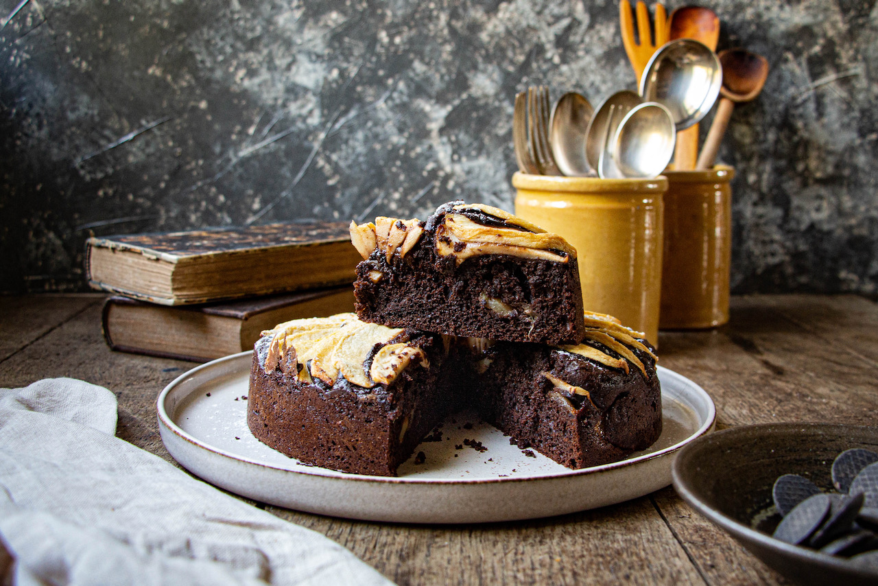 Gâteau Pommes et Chocolat au Mascarpone Casserole & Chocolat