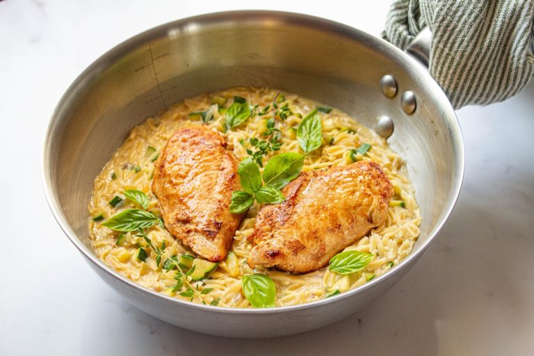 Orzo crémeux au Poulet et Courgette