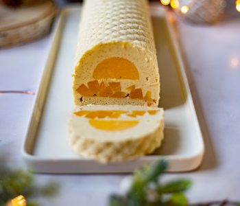 Bûche (ou entremet) Vanille Passion et Mangue